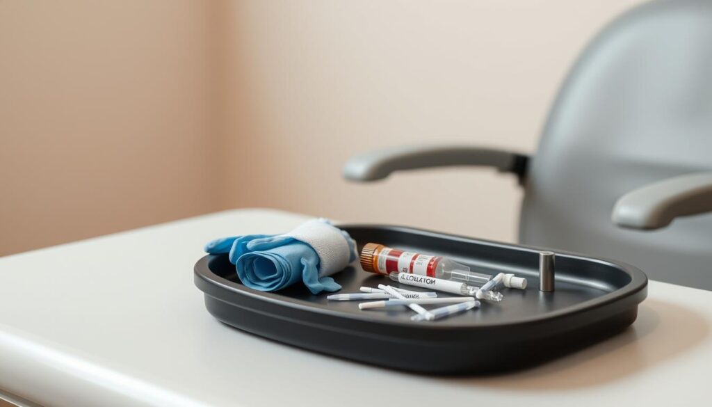 safe blood draw setup